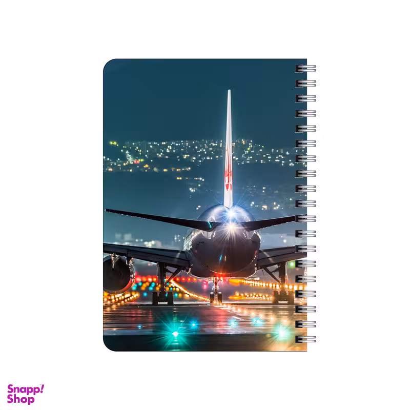 دفترچه یادداشت ۸۰ برگ بامبیلیپ مدل چوبی طرح هواپیما کد 7927930