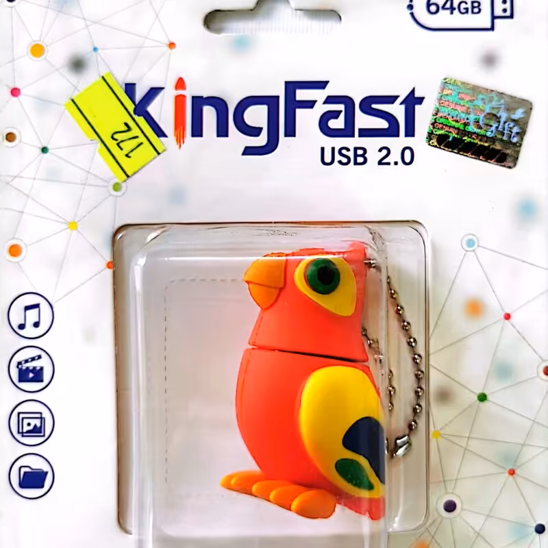فلش 64 گیگ مدل کینگ فست  طرح پرنده ارزان