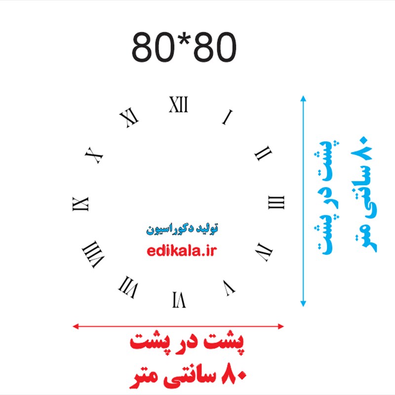 اعداد ساعت رومی چسبدار شناسه محصول 100901 طلایی براق