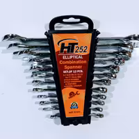 ست 12 عددی آچار یکسر تخت یکسر رینگی ht252