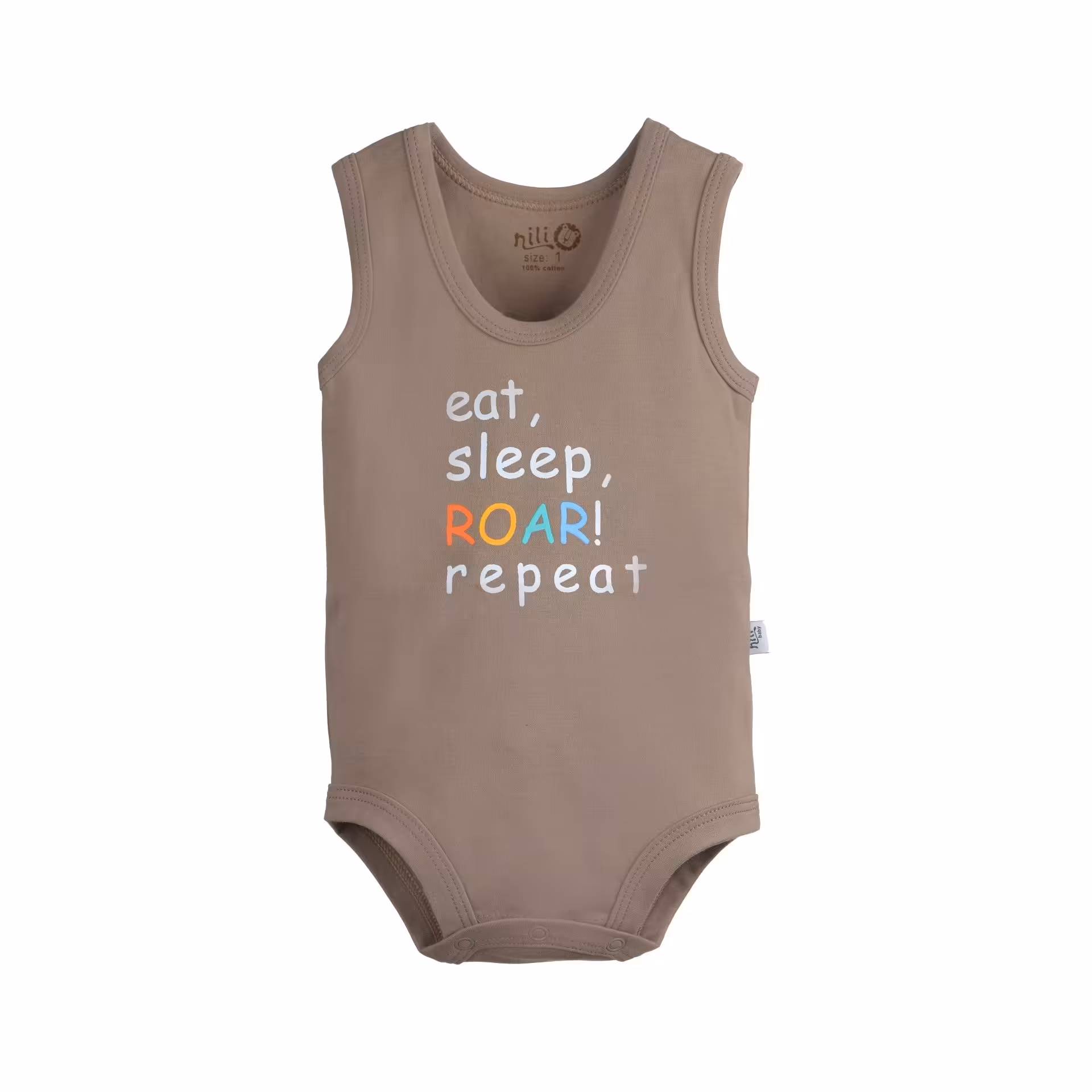 لباس نوزادزر  دکمه رکابی طرح شیر 