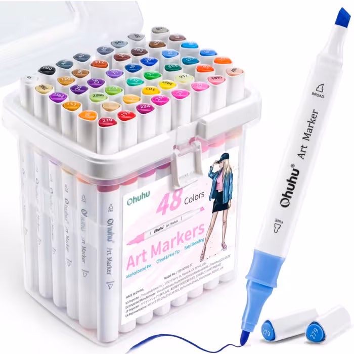 پک 48 تایی ماژیک اورجینال Ohuhu طراحی و راندو