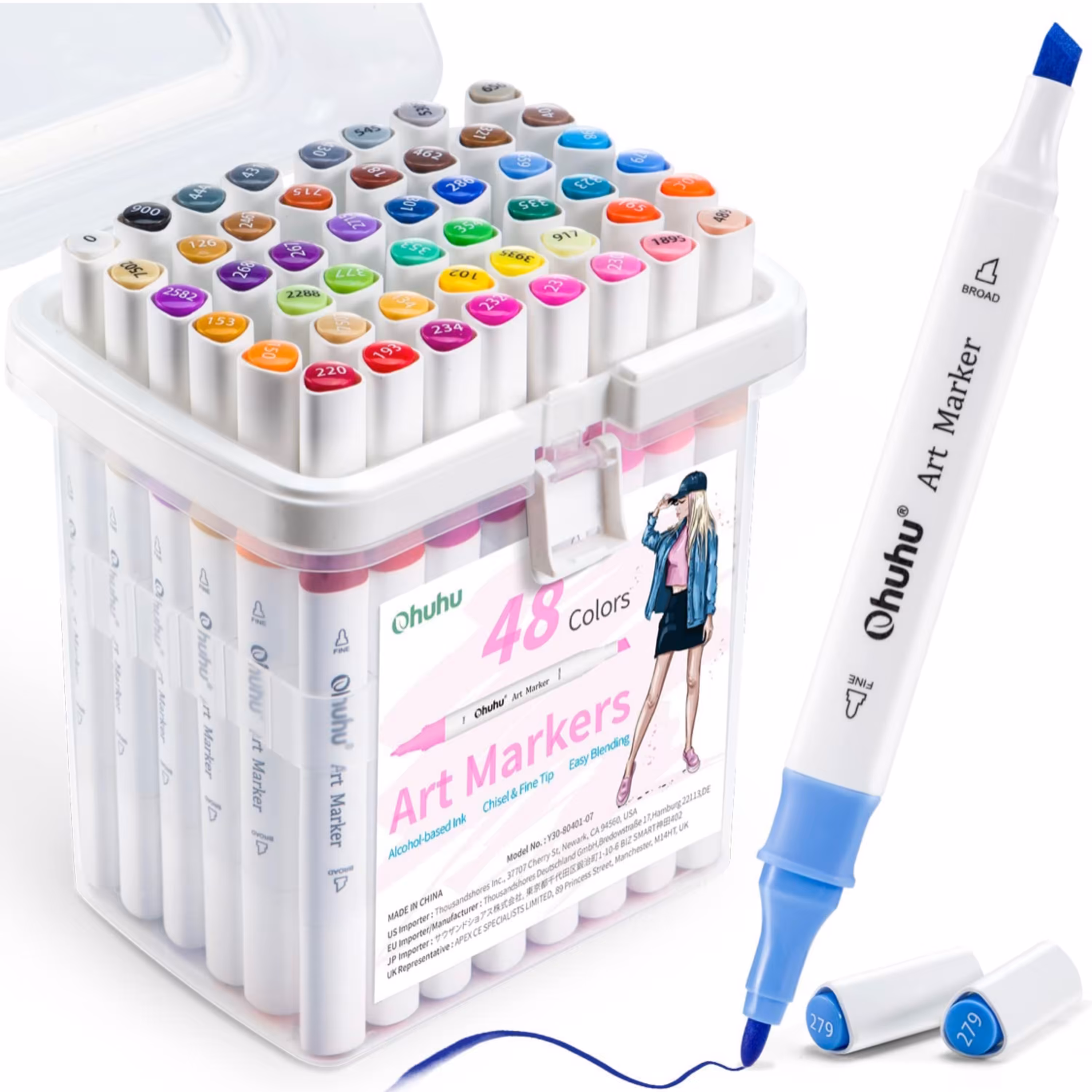 پک 48 تایی ماژیک اورجینال Ohuhu طراحی و راندو