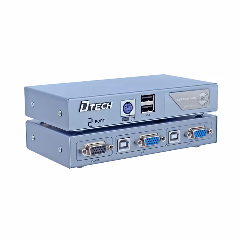 سوئیچ KVM دو پورت PS2 و USB دیتک مدل DT-8021