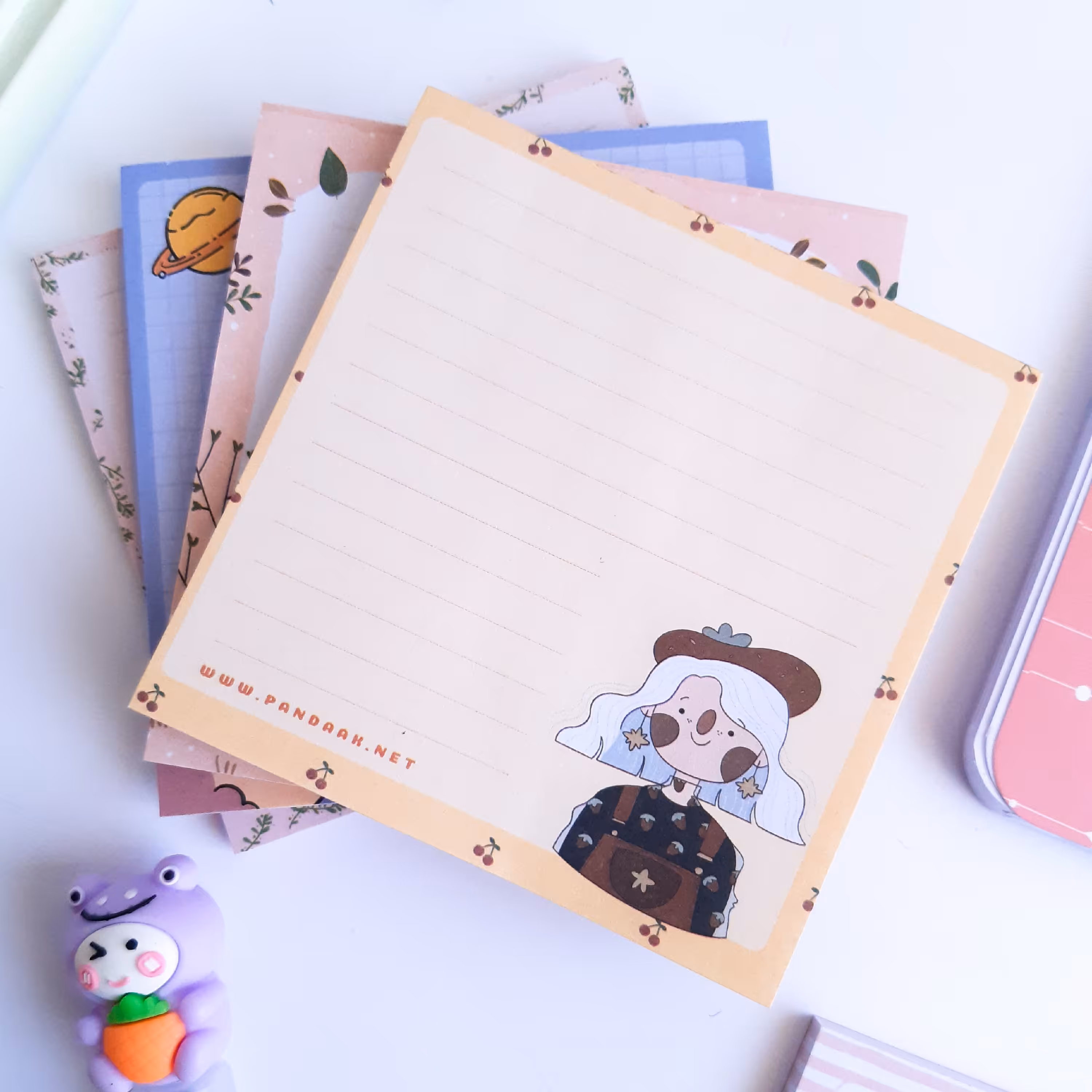 لوازم تحریر نوت پد فانتزی کیوت بدون چسب 50 برگ