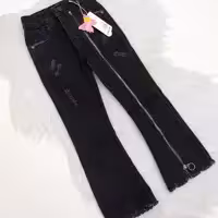 شلوار لی دخترانه بچگانه دمپا یکطرف زیپی سایز70تا95با ارسال رایگان