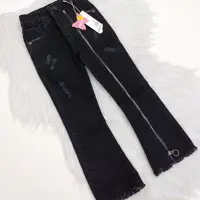 شلوار لی دخترانه بچگانه دمپا یکطرف زیپی سایز70تا95با ارسال رایگان