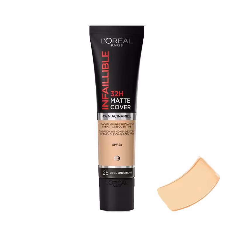 خرید + قیمت |کرم پودر مات 32 ساعته ضد جوش اورآل مدل Infaillible 