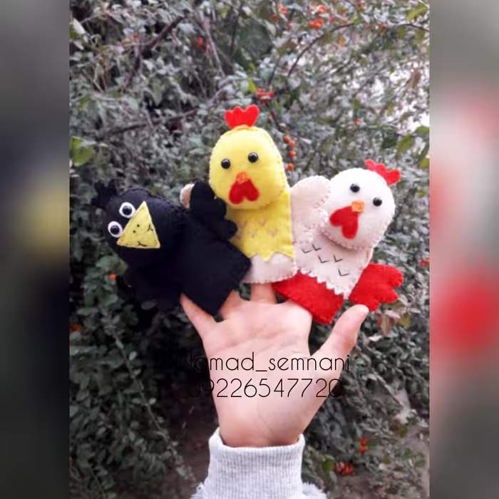 عروسک انگشتی نمدی طرح حیوانات