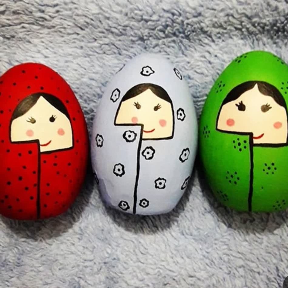 تخم مرغ رنگی مدل حاج خانوم عید نوروز گیفت سفالی