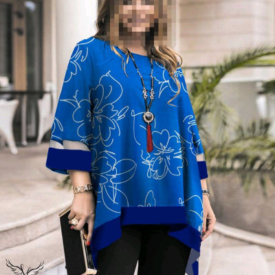 تونیک مجلسی یقه گرد آستین سه ربع دامن هلالی