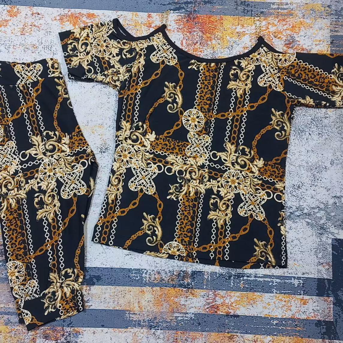 تیشرت شلوارک مدل سرشانه باز جنس فلامنت از سایز 38 تا 46