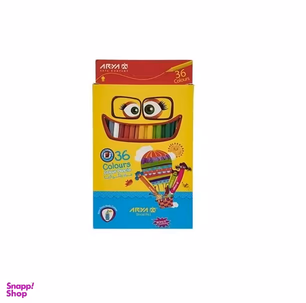 مداد رنگی 36 رنگ جعبه مقوایی آریا (arya ) کد 3018