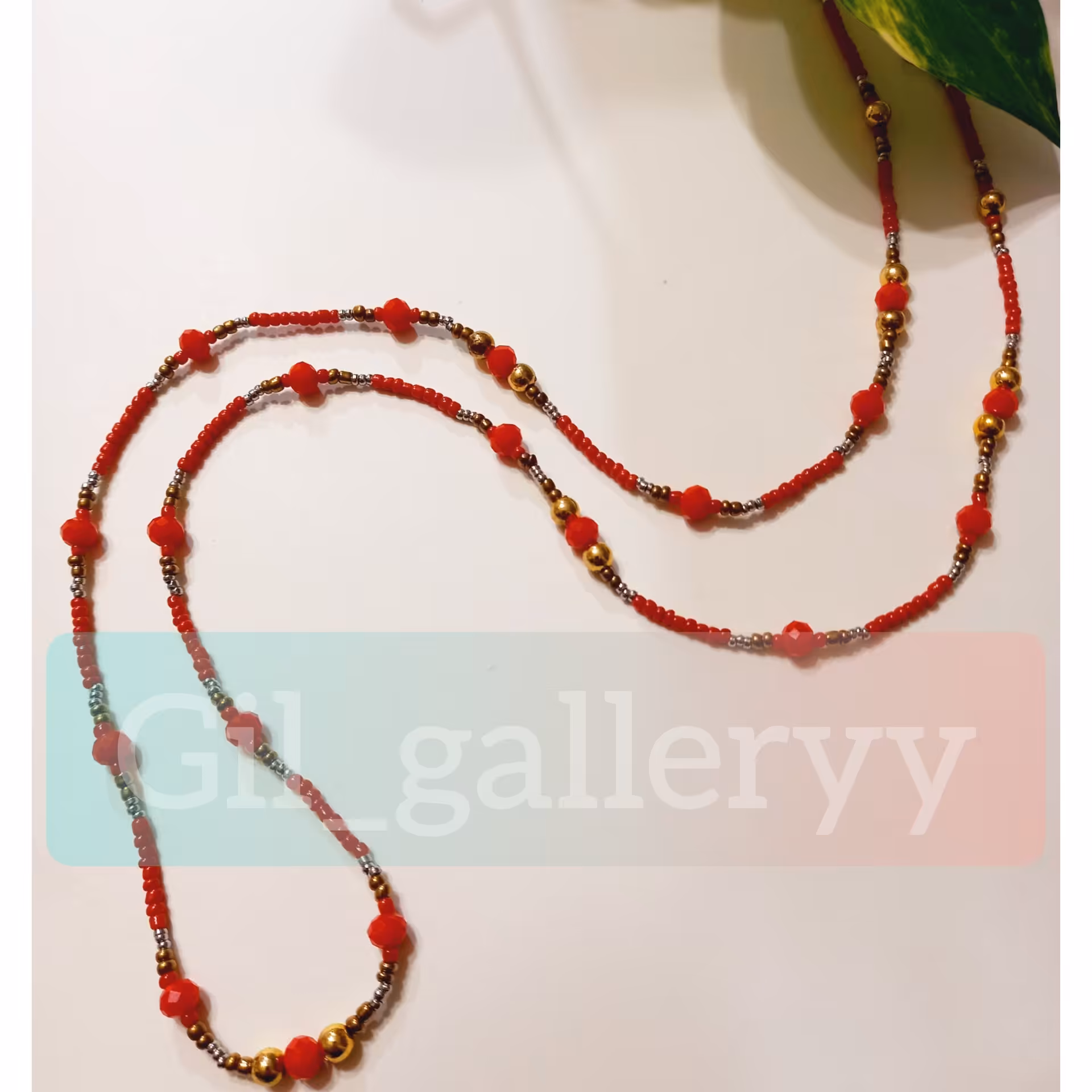 بند عینک  فانتزی قرمز منجوقی و کریستالی دخترونه 