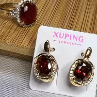 گوشواره و انگشتر ژوپینگ رنگ ثابت ضد حساسیت 