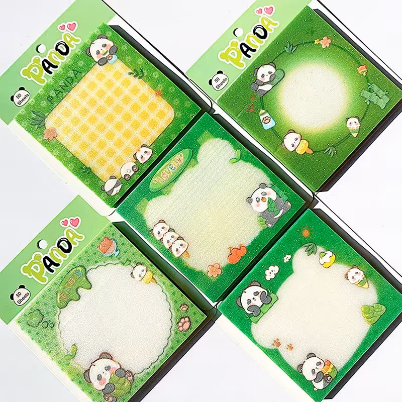 استبک نوت شفاف شاین دار طرح پاندا