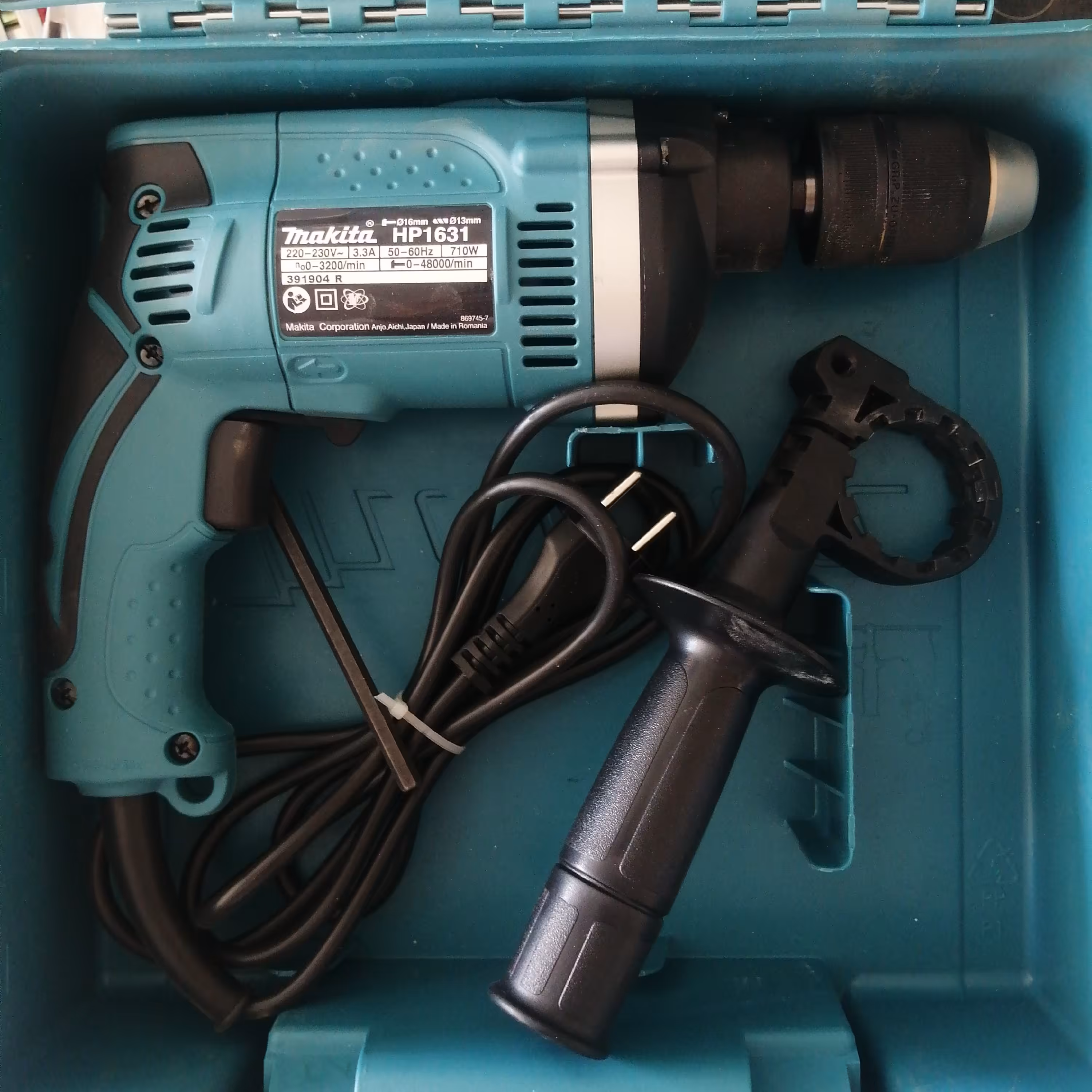 دریل 13 ماکیتا HP1631 سه نظام اتومات ساخت کشور رومانی  چکشی ودور چپ راست