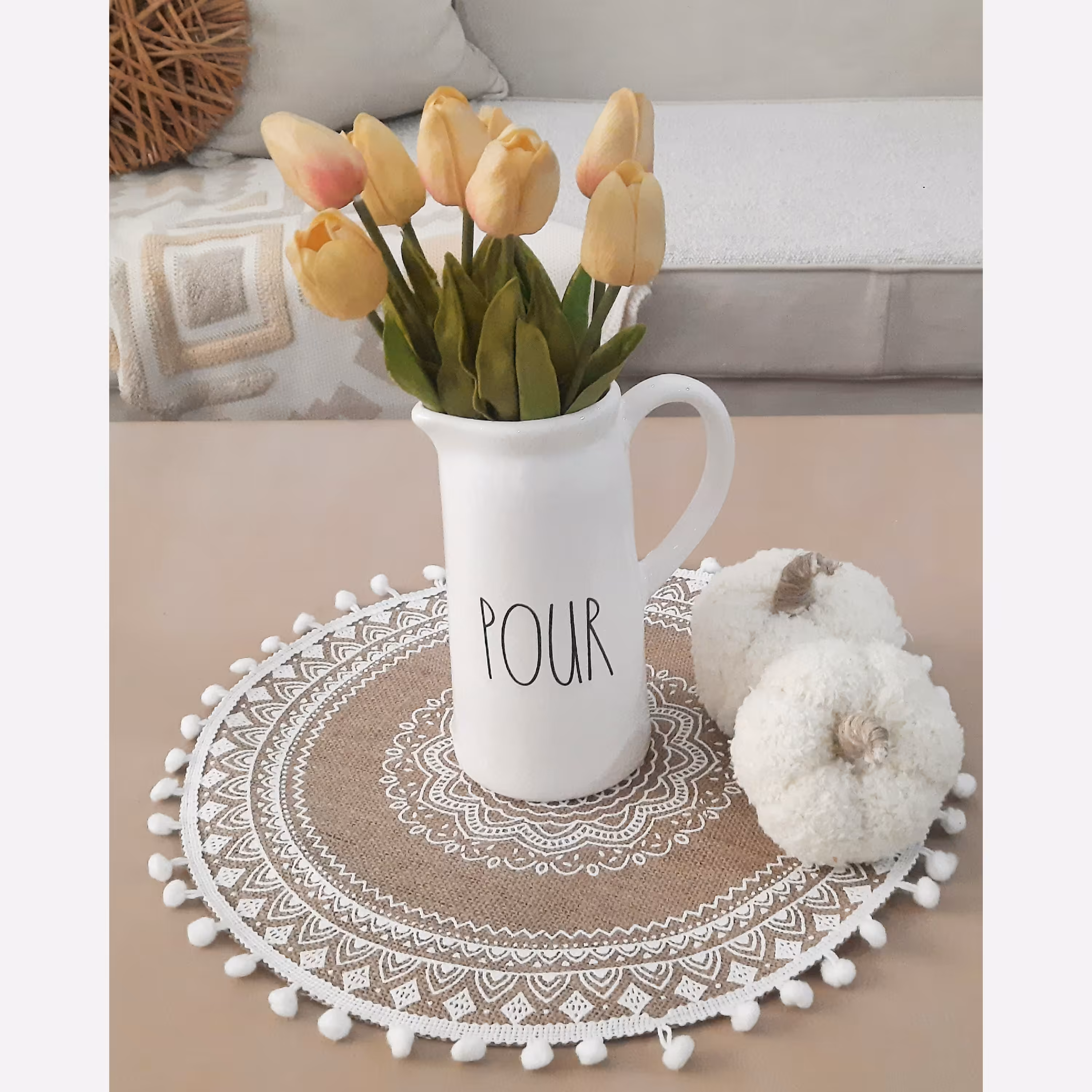 گلدان و پارچ سرامیکی تکست دار بزرگ گلدان سرامیک دکوراتیو ارتفاع 21 جاابزاری سرامیکی طرح پارچ