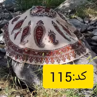 کد  115رومیزی و جلو مبلی قلمکار درجه یک طرح گل و بته جقه قطر120در120 رنگ قرمز کلاسیک 