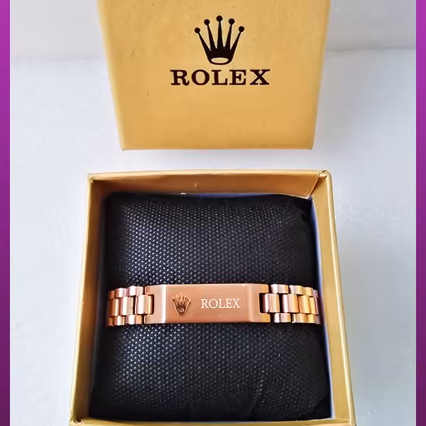 دستبند رولکس لوگو دار رزگلد