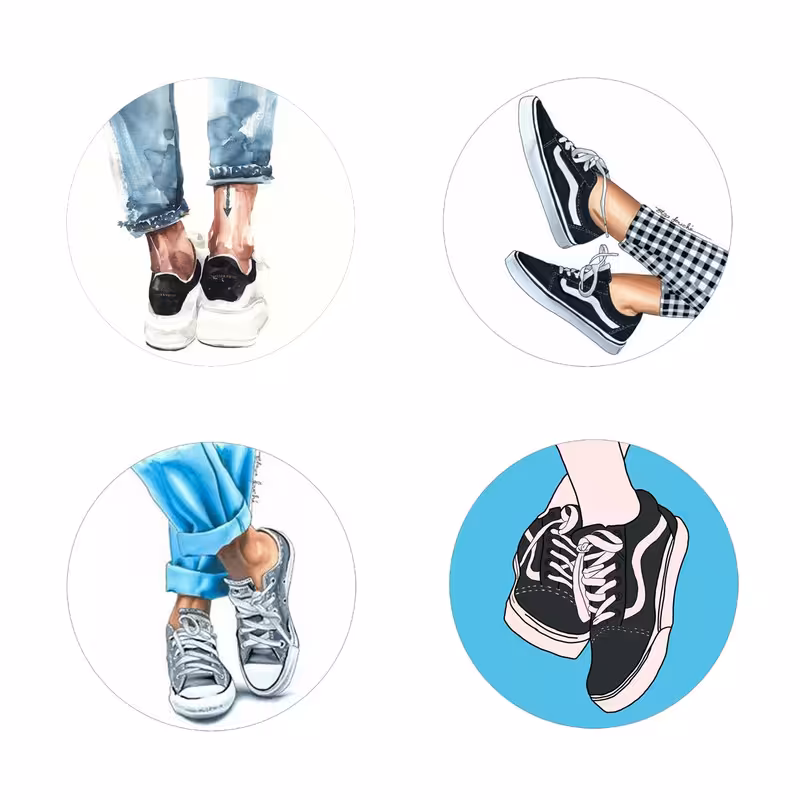 استیکر طرح کفش ها مجموعه 4 عددی