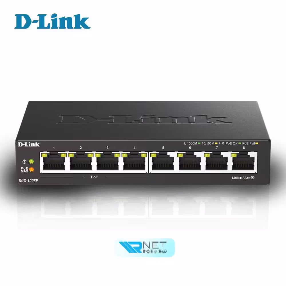 سوییچ 8 پورت گیگابیتی POE دی لینک DGS-1008P