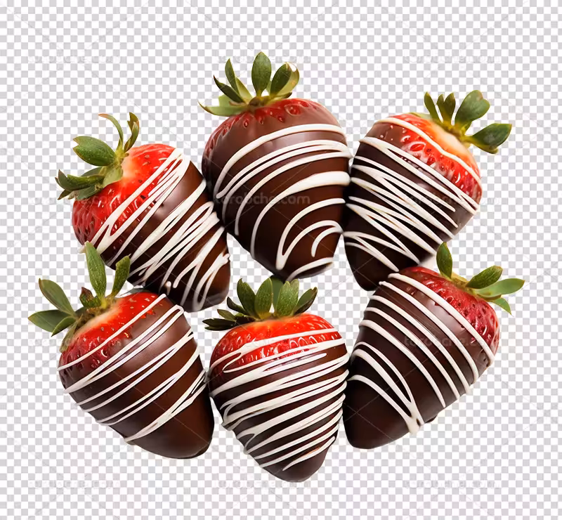 عکس PNG توت فرنگی با روکش شکلاتی | گرافیک با طعم تربچه