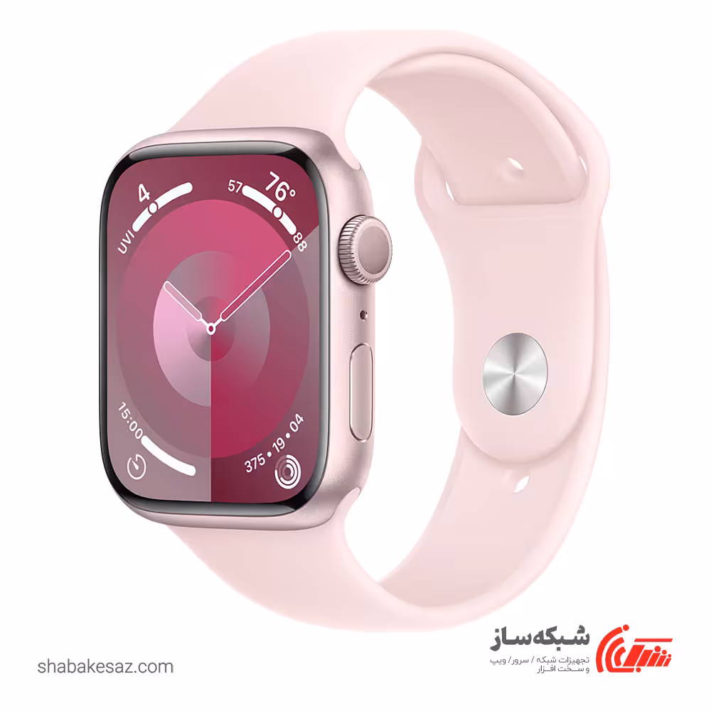 قیمت و خرید اپل واچ سری 9 صورتی با بند اسپرت سیلیکونی - شبکه ساز