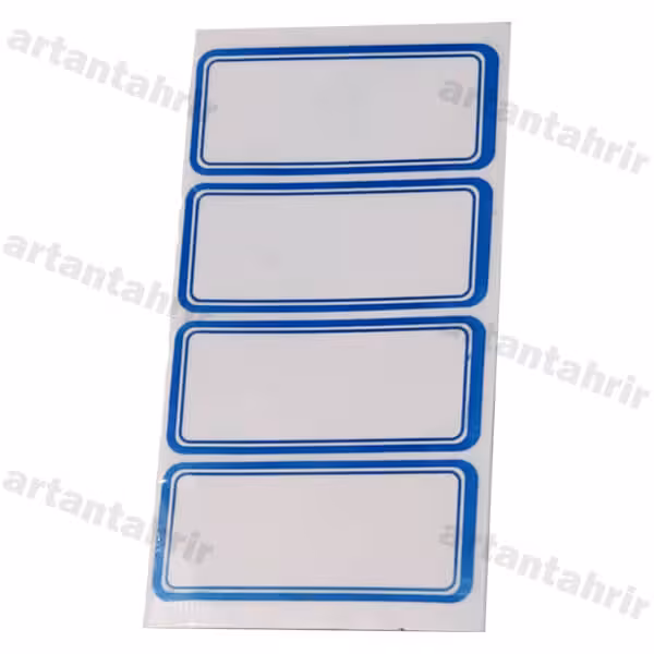 برچسب دور آبی سایز 3.5 × 7 سانتی متر بسته 10 برگی