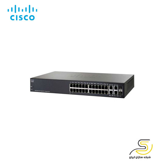 سوییچ 28 پورت سیسکو مدل SG350-28P ریفر