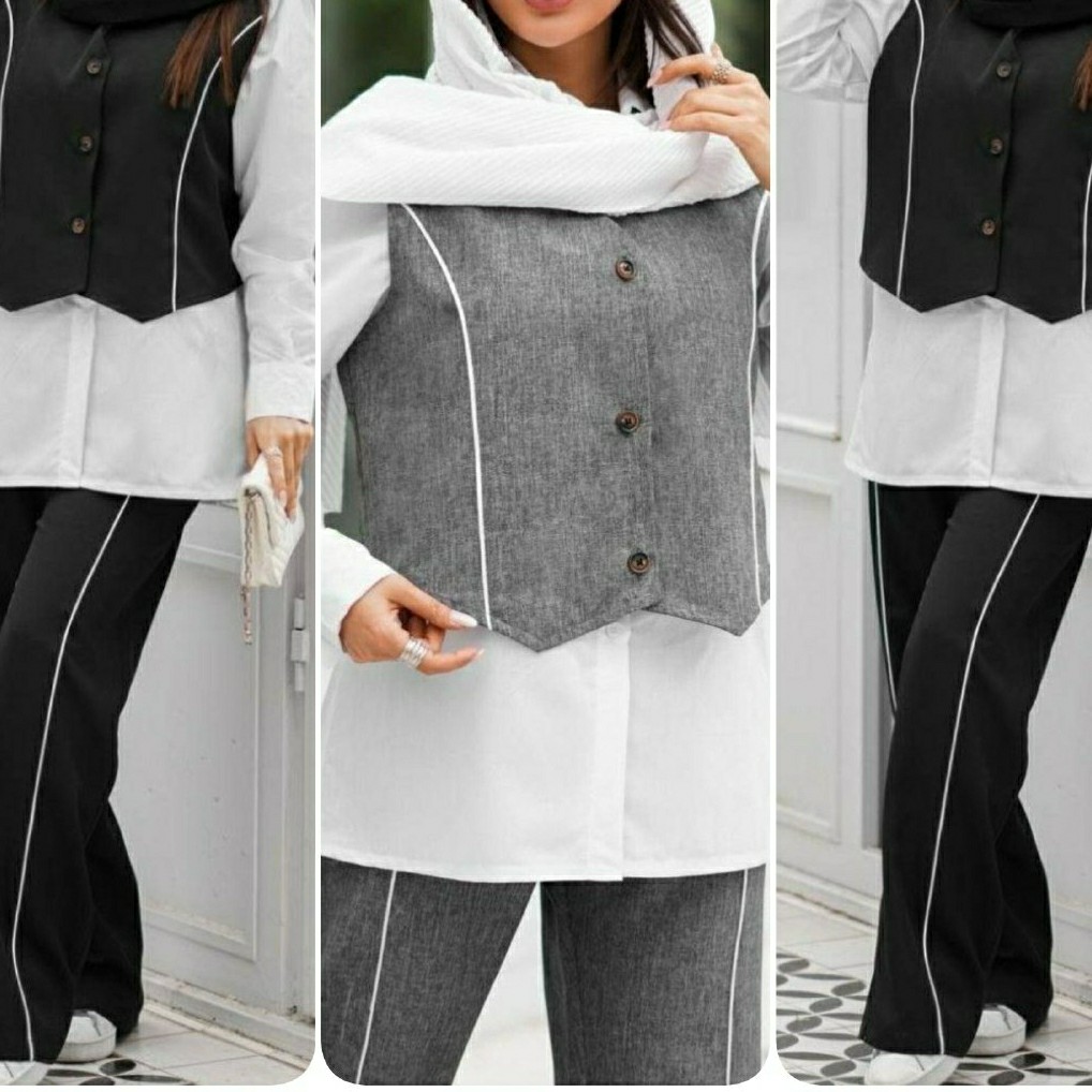 شومیز شلوار ژیله ست سه تیکه