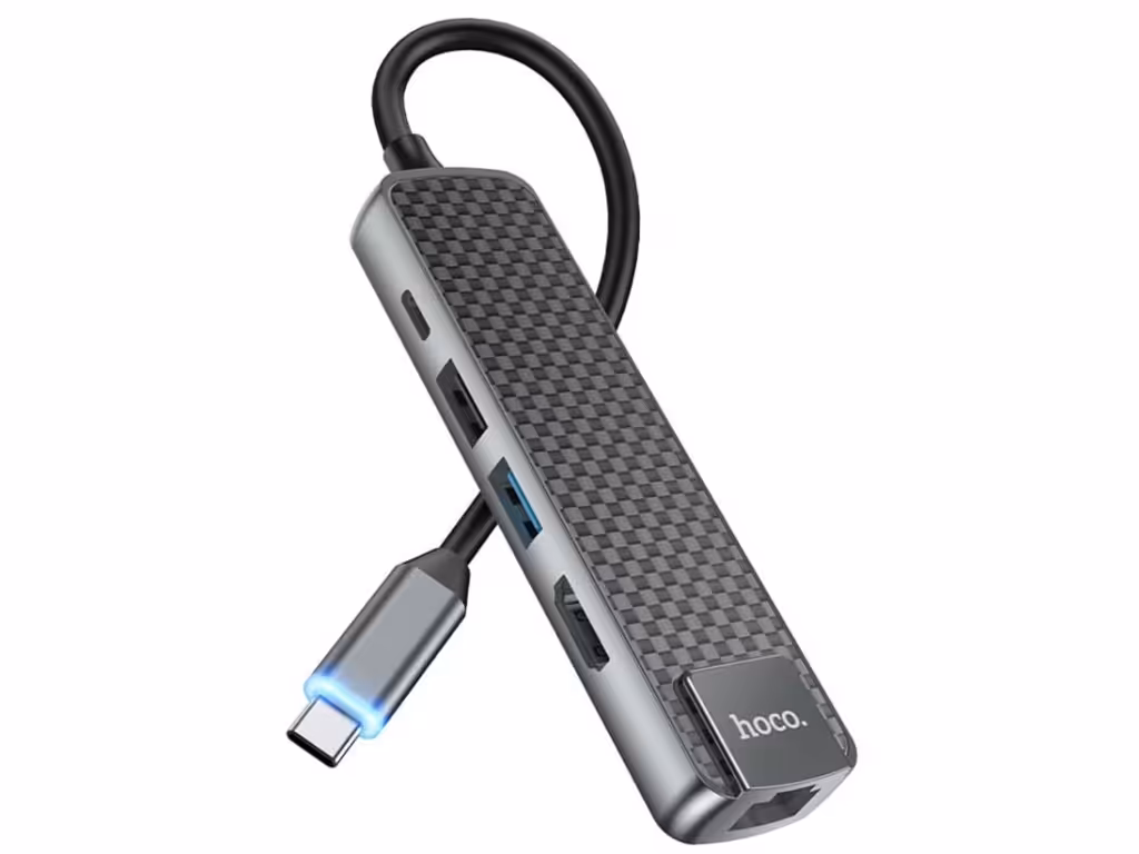 هاب تایپ‌سی هوکو Hoco Easy view Type-C multifunction adapter HB23