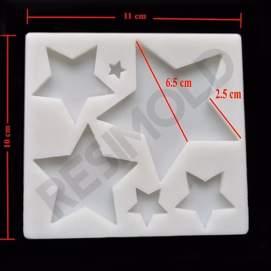 قالب سیلیکونی کد 6 ( ستاره در سایزهای مختلف )