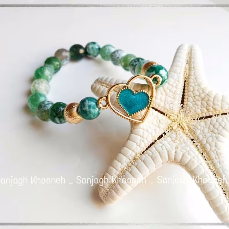 دستبند سنگ عقیق تراش