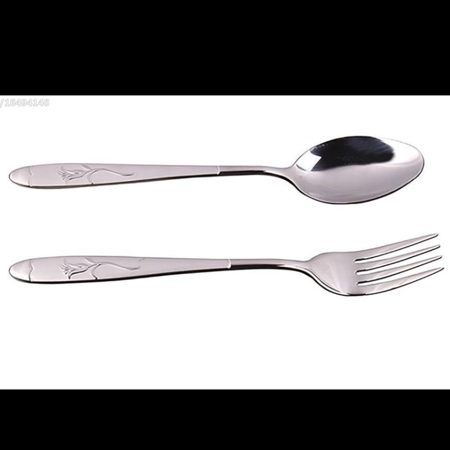 قاشق چنگال استیل 6 نفره طرح میخک بسته 12 تایی شامل 6عدد قاشق و 6 عدد چنگال طرح یونیک