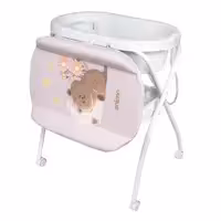 وان حمام پایه دار و میز تعویض نوزادی انیمو المان طبقاتی 4 چرخ با اسان شور و تشک ضد حساسیت شب نما  ANIMO  2IN1