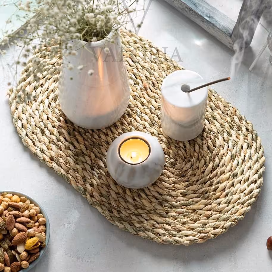 زیر بشقابی حصیری بیضی