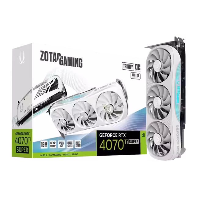 خرید کارت گرافیک زوتاک RTX 4070 Ti SUPER Trinity OC White Edition 16GB
