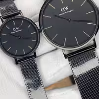 ساعت مچی ست مردانه و زنانه دنیل ولینگتون بند حصیری استیل اصلی DW 