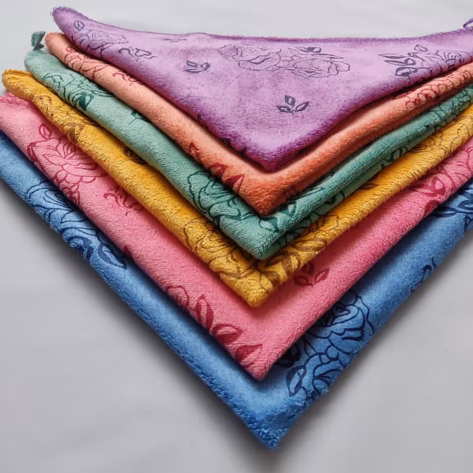 دستمال آشپزخانه طرح گل آبگیری و جذب بالا بدون پرز و بدون رنگ دهی 