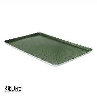سینی فر 90×60 سانتیمتری آلومینیومی پانچ روکش تفلونی سبز دور مفتولی