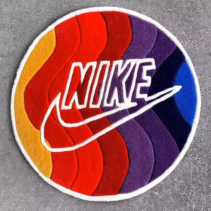 فرشینه دست بافت طرح نایک دایره ای رنگ مختلف  ابعاد 70 در 70