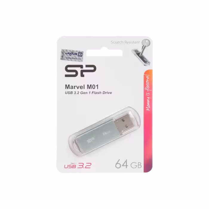 فلش مموری سیلیکون پاور مدل Marvel M01 ظرفیت 64 گیگابایت - فیروزه ای