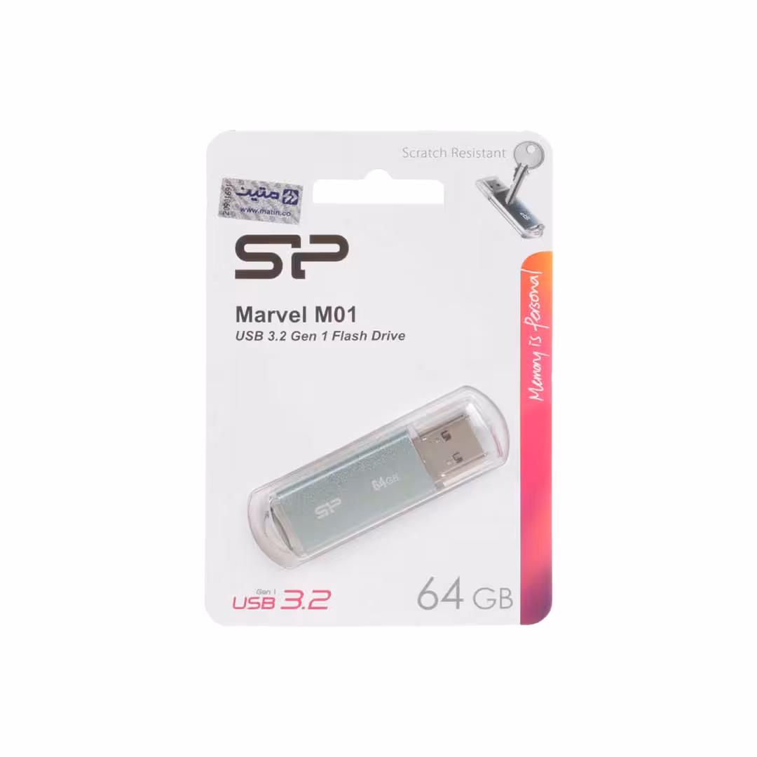 فلش مموری سیلیکون پاور مدل Marvel M01 ظرفیت 64 گیگابایت - فیروزه ای