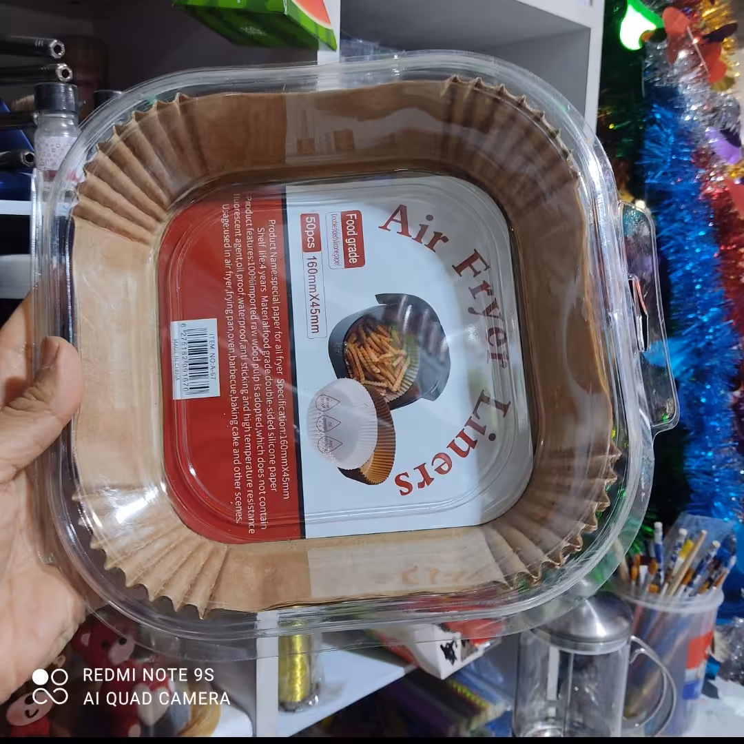 کپسول هواپز مربع کوچک کف 16 سانت  50 عددی کاغذ روغنی سرخ کن