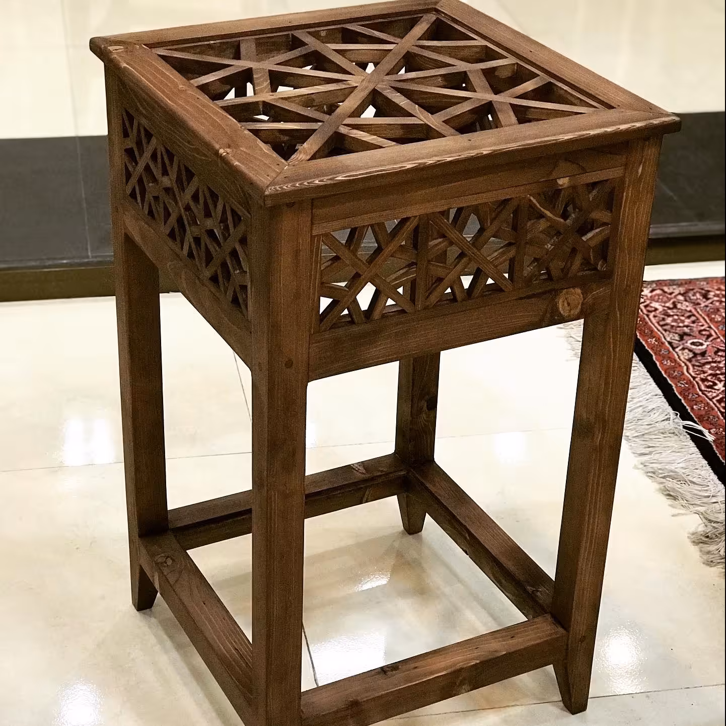 میز تلفن تمام چوب 