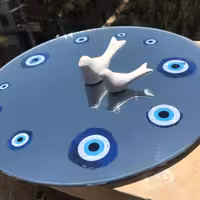 آینه آنتیک (چشم و نظر) گرد قطر 30 سانتی متر با قاب