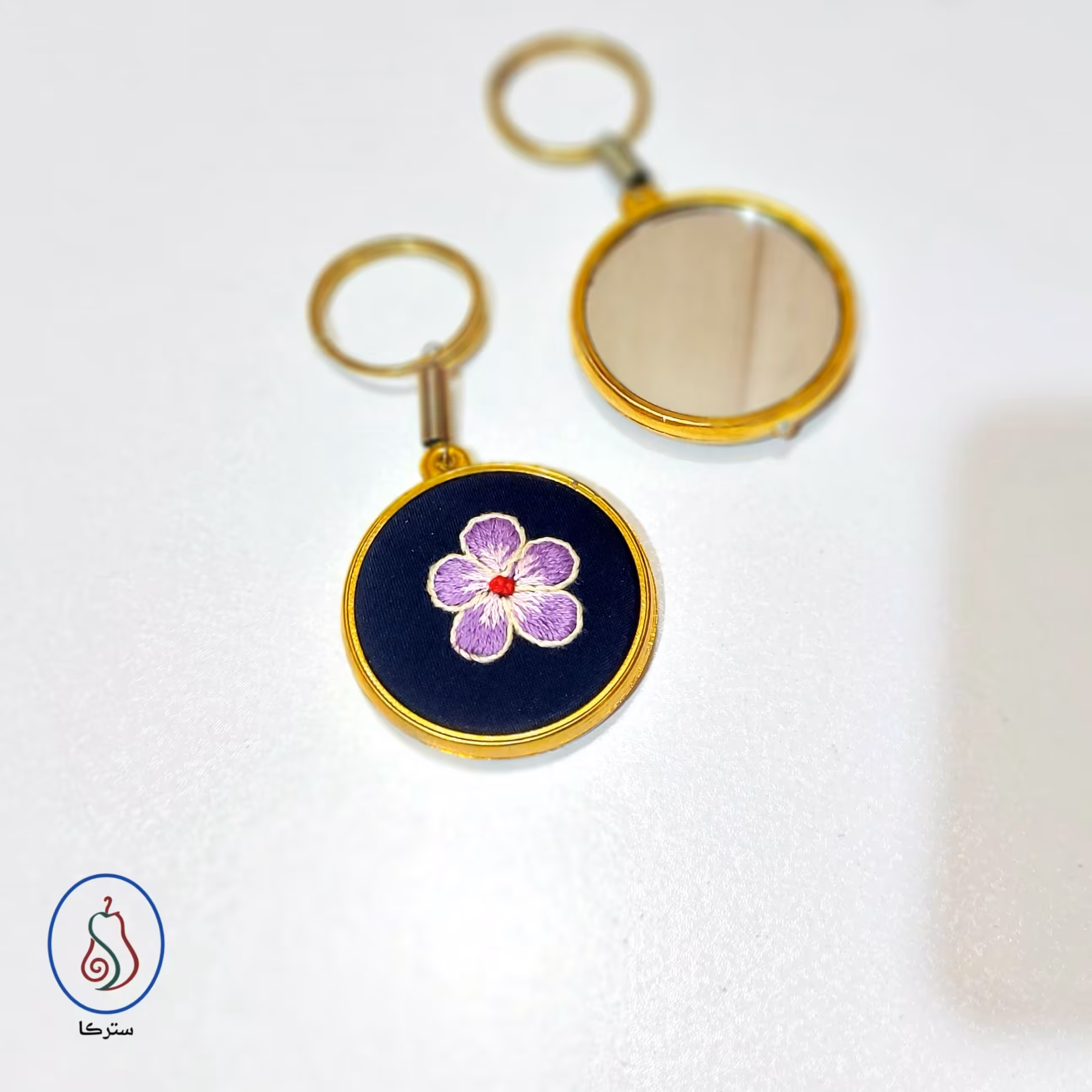 جاکلیدی ( سرکلیدی ) دو طرفه ی گلدوزی و آینه