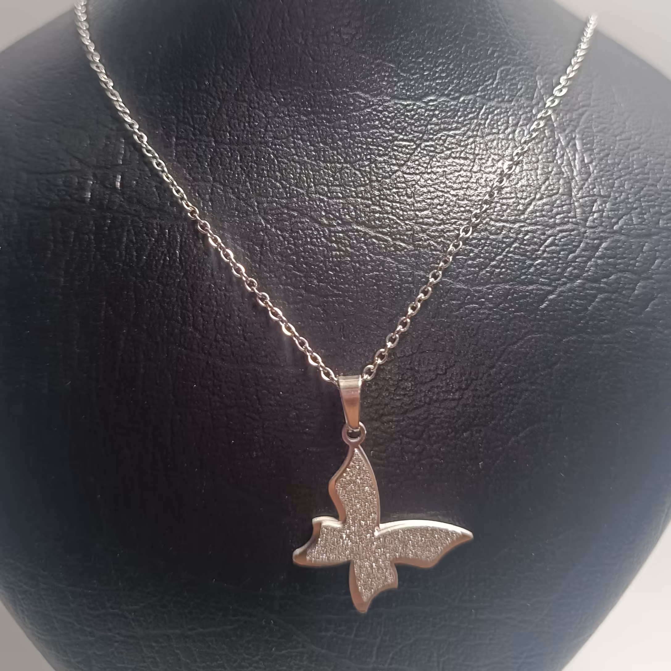 نیم ست استیل پروانه نقره ای 