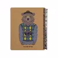 دفترچه سایز A5 سیمی 100 برگ دات نوت سری Coolanimals طرح خرس عکاس